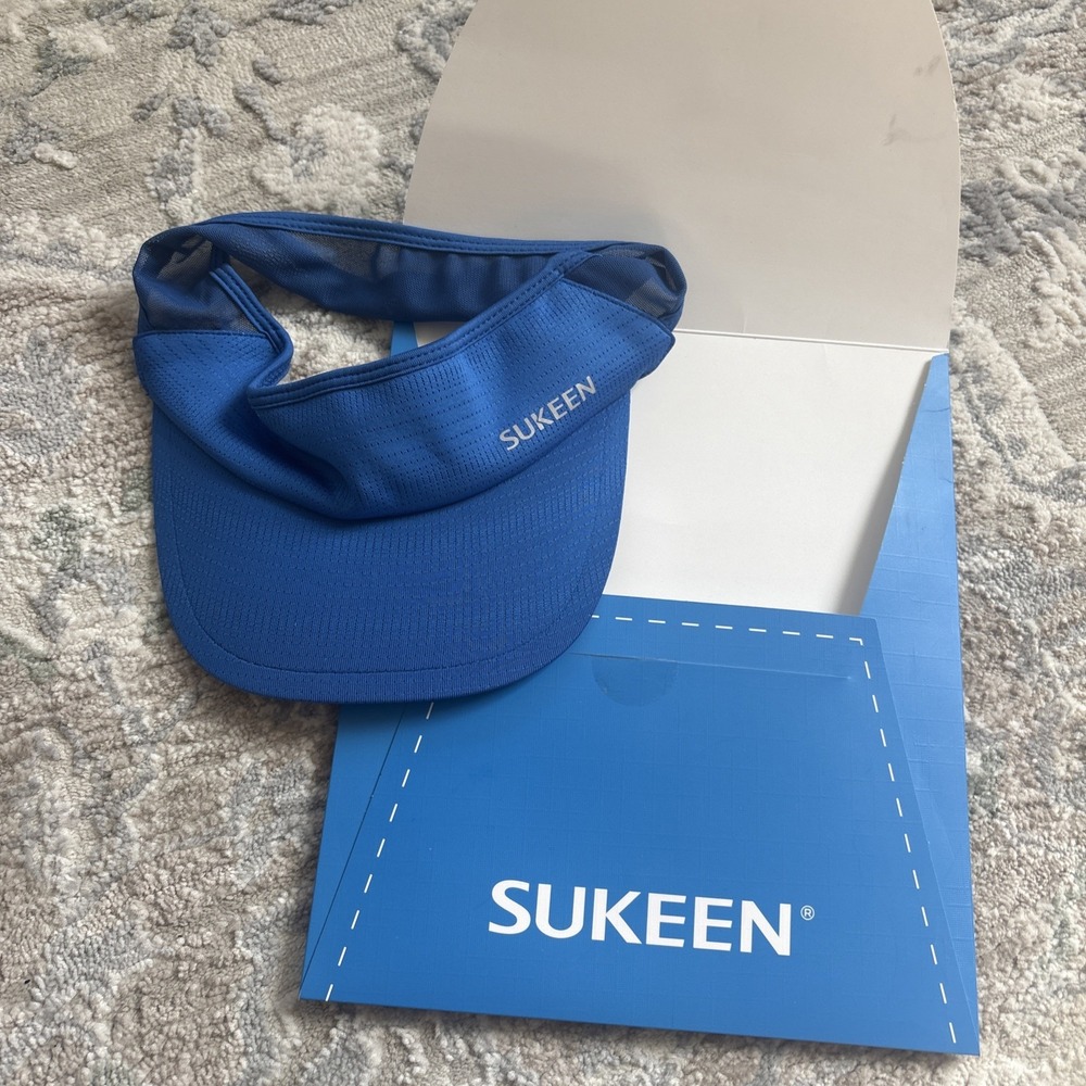 SUKEEN Blue Light-Weight Mesh Packable ATHLETIC RUNNING VISOR Golf Gym Sun Hat